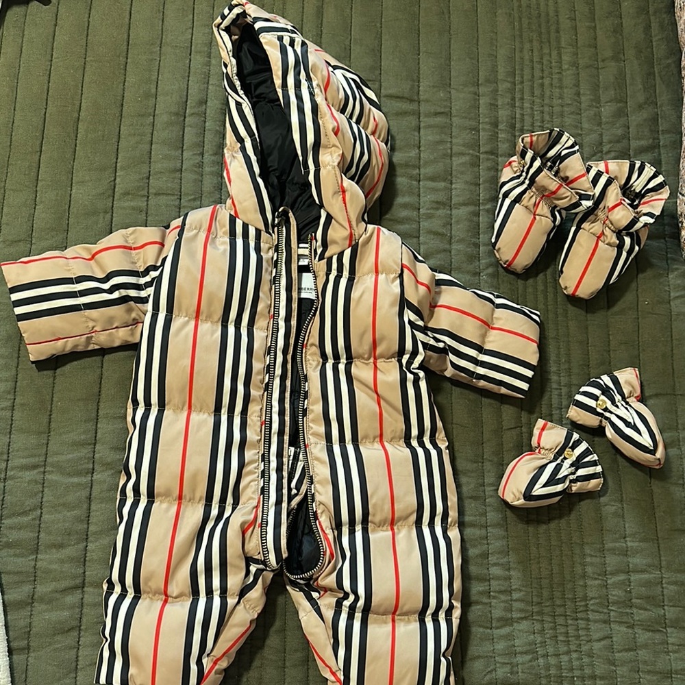 Striped Kids One Piece Snowsuit
